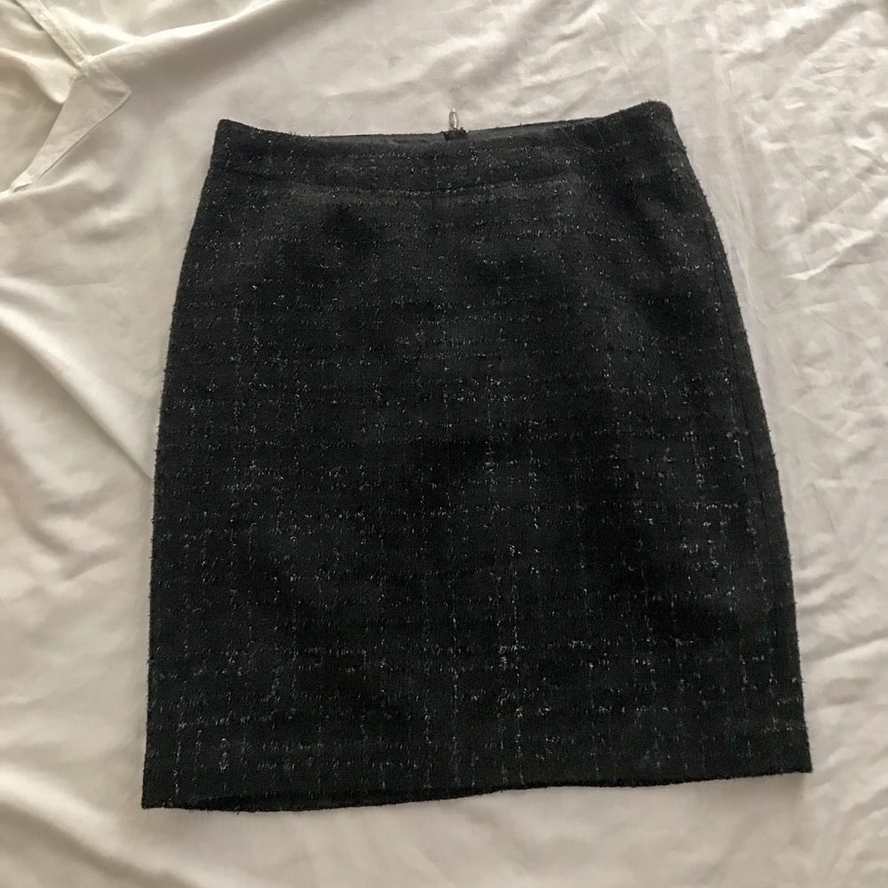 Laundry by Shelli Segal Sparkle Trim Black Skirt